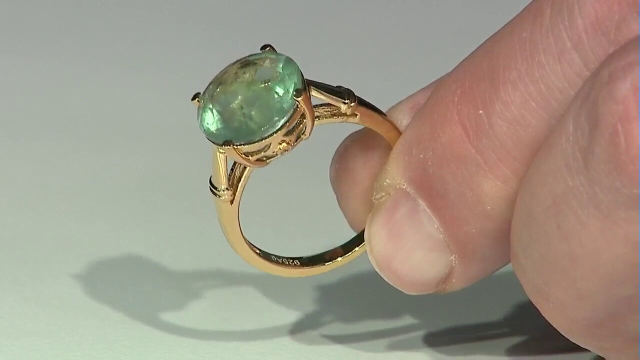 Video Zilveren ring met een Groene Fluoriet