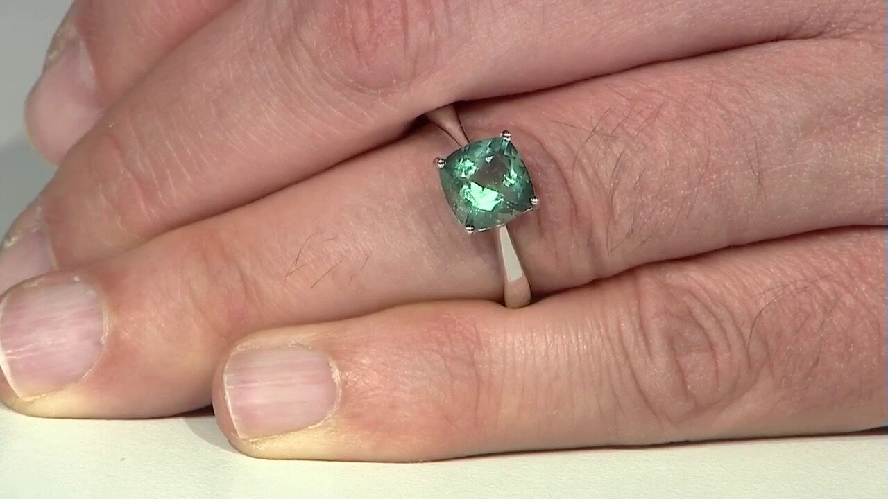 Video Green Fluorite Silver Ring