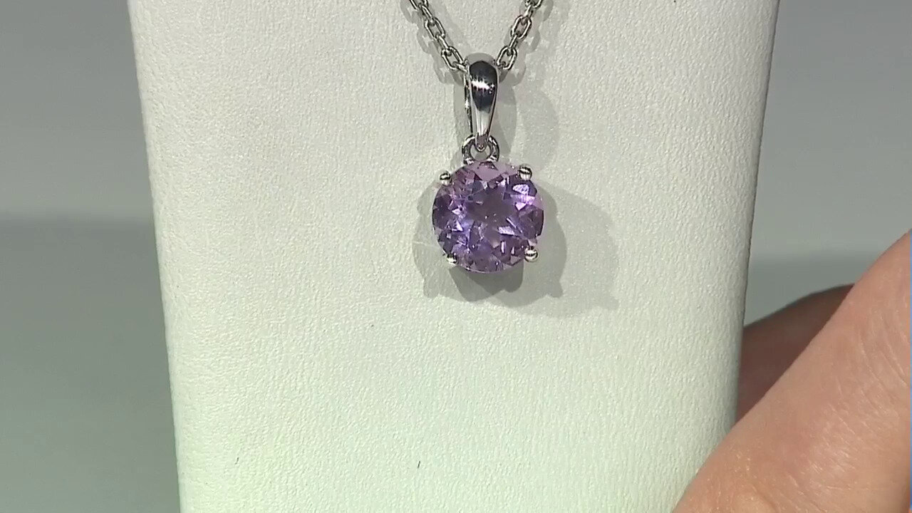 Video Purple Fluorite Silver Pendant