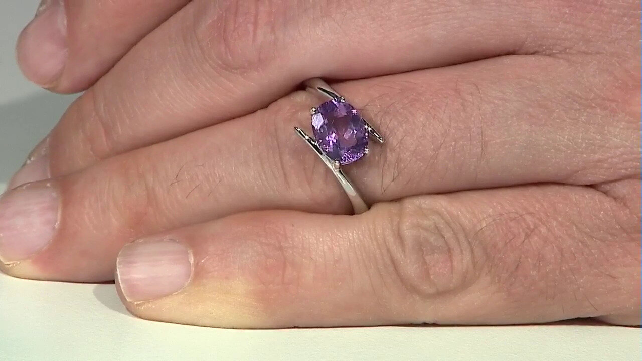 Video Purple Fluorite Silver Ring