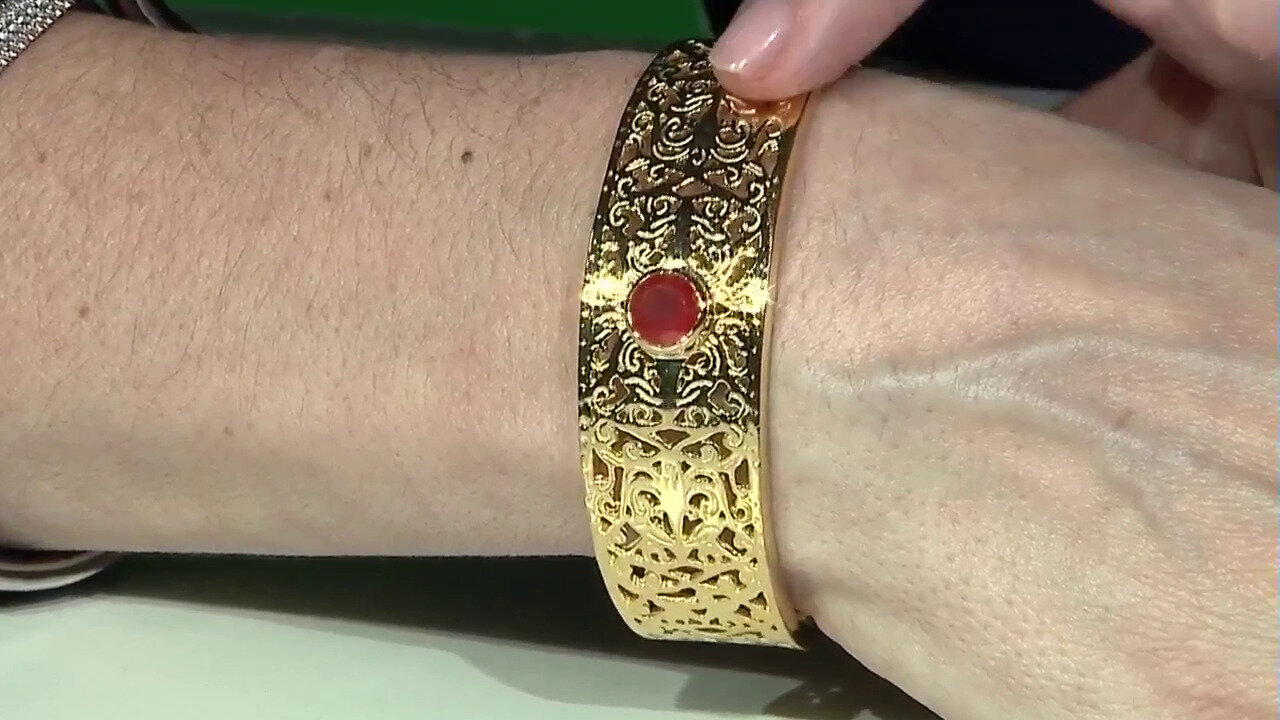 Video Bracelet en laiton et Onyx rouge (Juwelo Style)