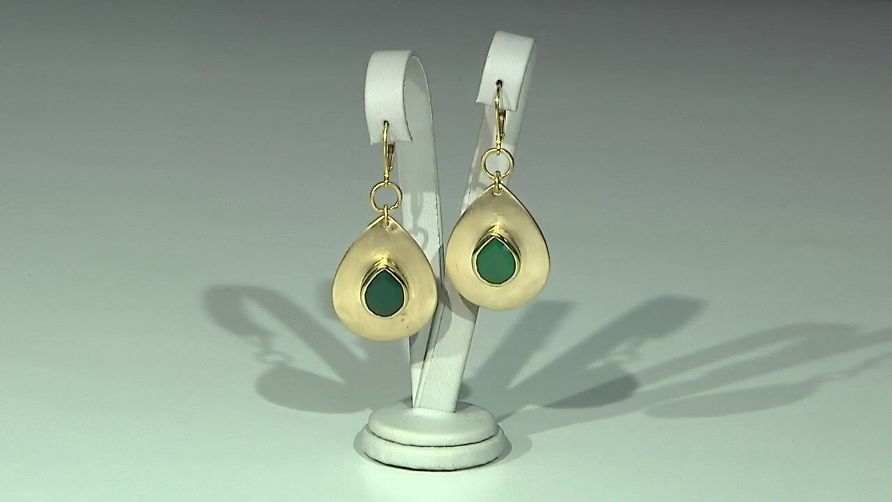 Video Messing oorbellen met Groene onyxen (Juwelo Style)