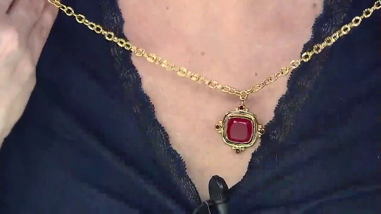 Video Raspberry Chalcedony Brass Necklace (Juwelo Style)