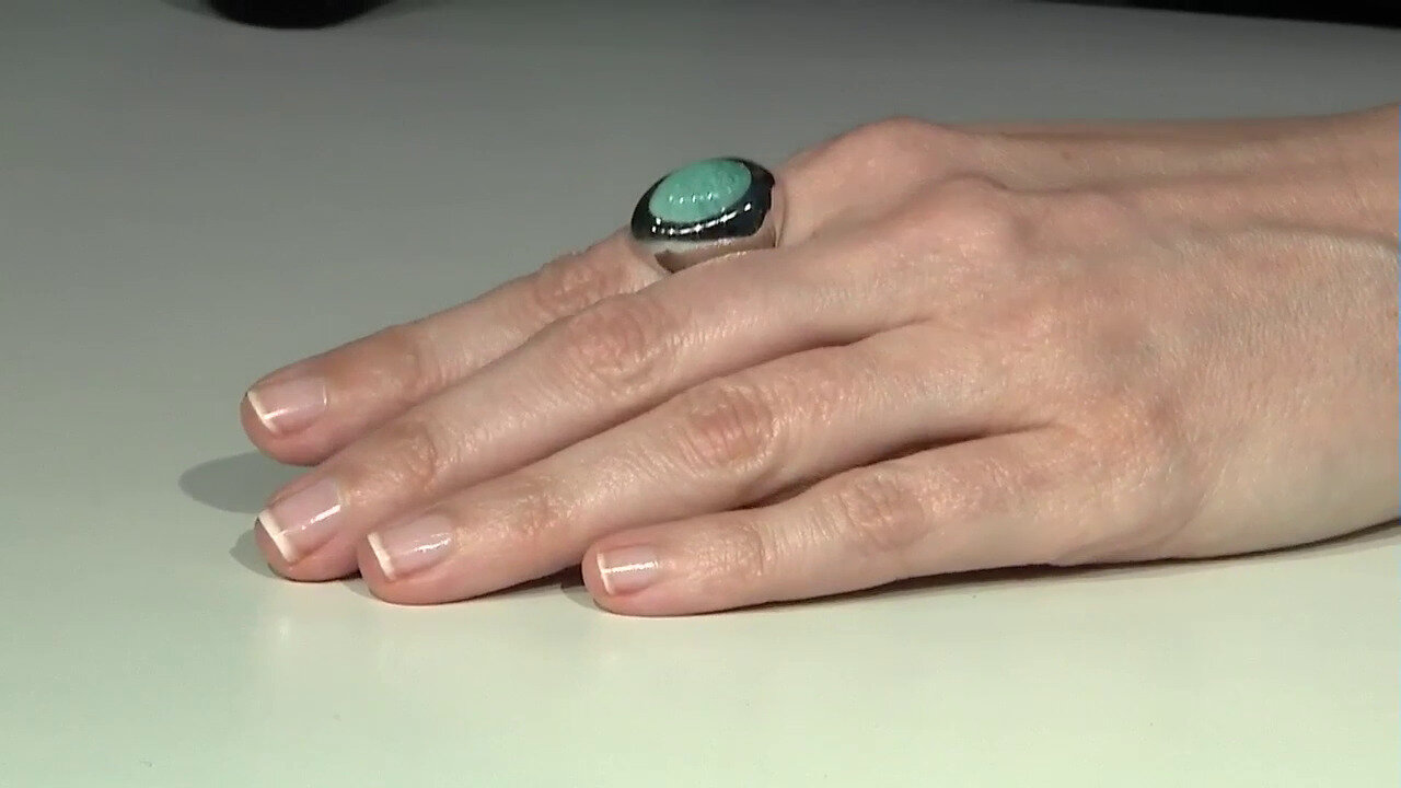 Video Zilveren ring met een amazoniet