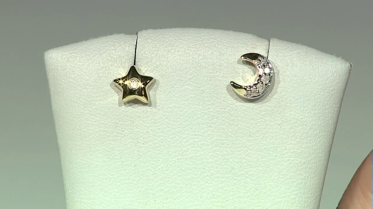 Video Boucles d'oreilles en argent et Diamant I2 (I)