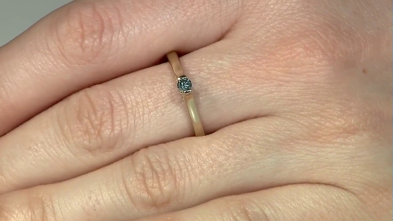 Video I2 Blue Diamond Silver Ring
