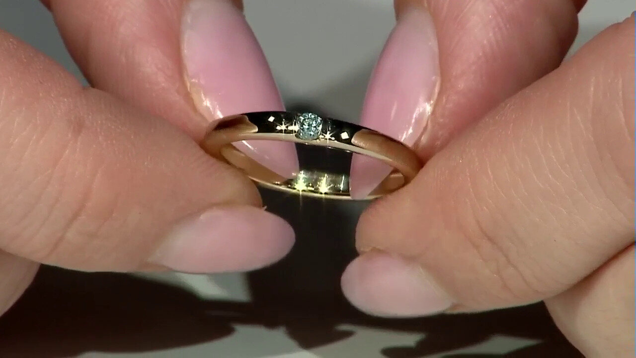 Video Zilveren ring met een I2 Blauwe Diamant