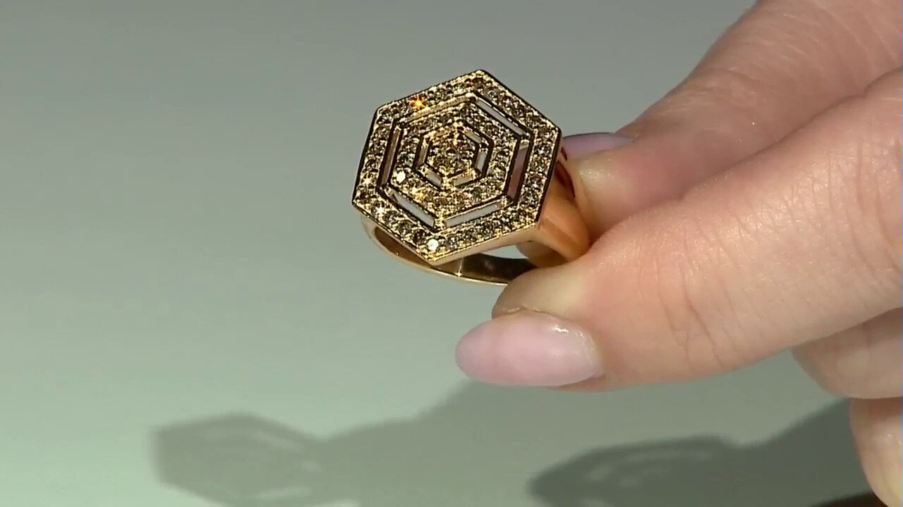 Video I2 Brown Diamond Silver Ring