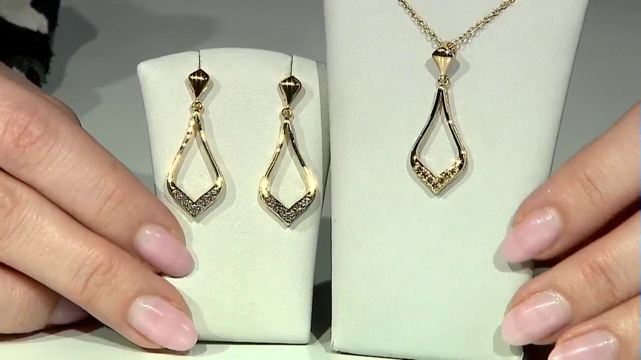 Video Zilveren oorbellen met I2 Bruine Diamanten