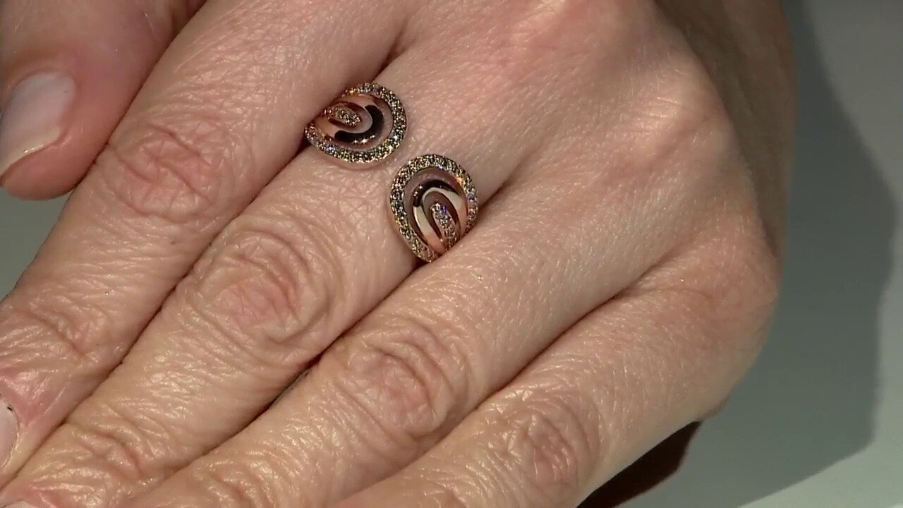 Video Gouden ring met SI1 Argyle Rose De France Diamanten (Annette)