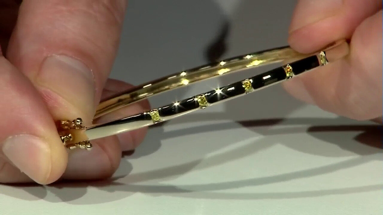 Video Zilveren armband met I2 Gele Diamanten