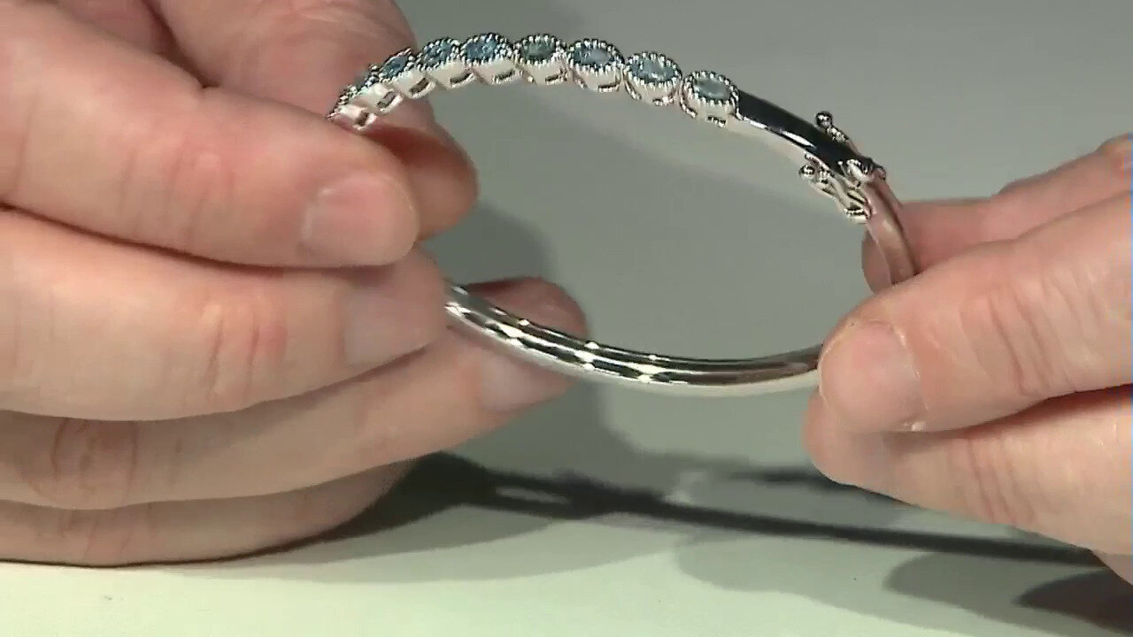 Video Zilveren armband met Zwitsers-blauwe topaasstenen