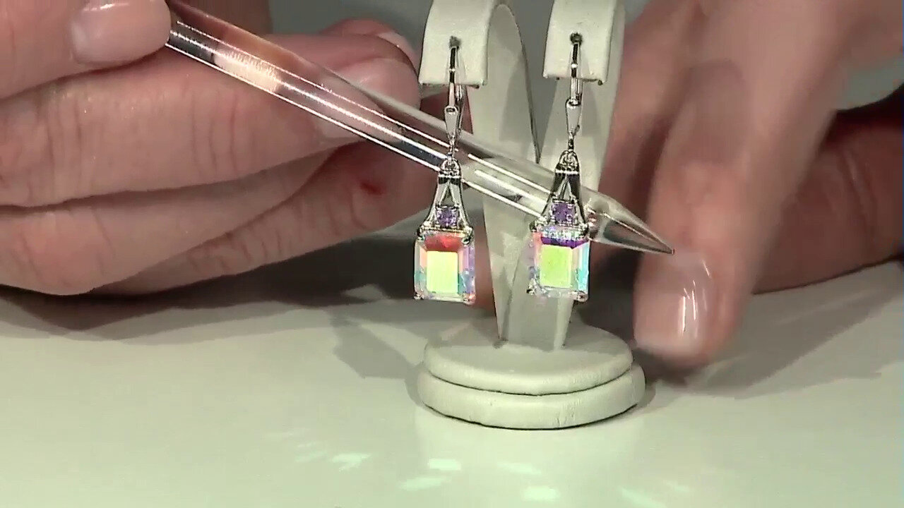 Video Zilveren oorbellen met maanlicht kwartskristallen