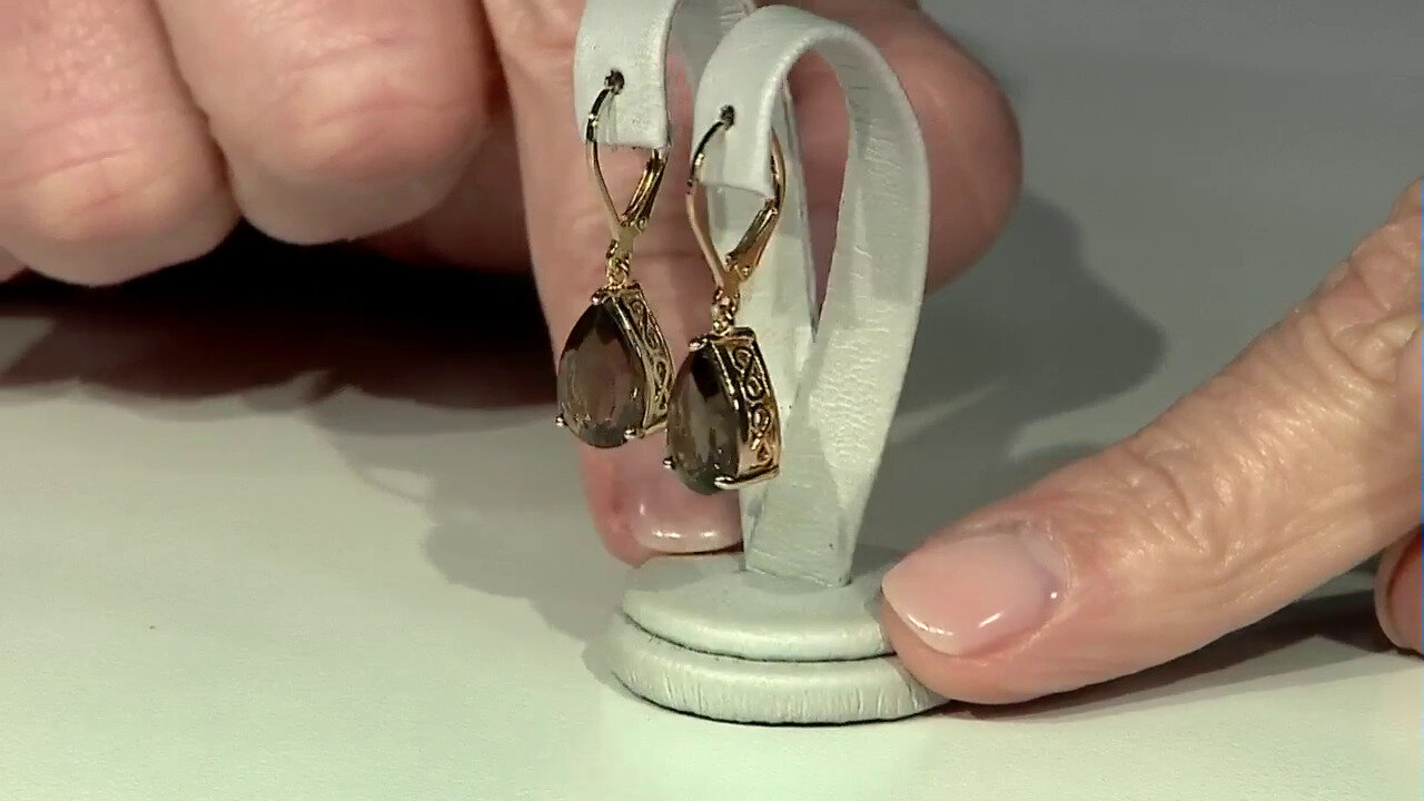 Video Smoky Quartz Silver Earrings