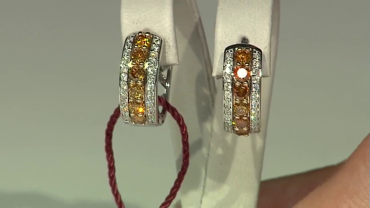 Video Gouden oorbellen met gele S12 diamanten (CIRARI)