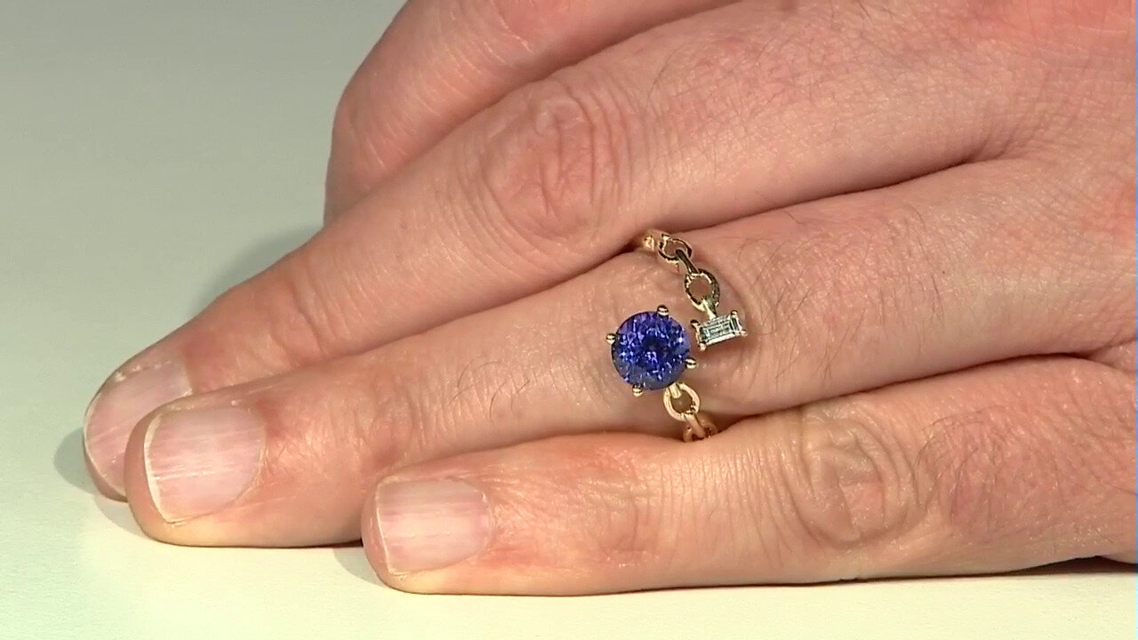 Video 14K AAA Tanzanite Gold Ring (CIRARI)