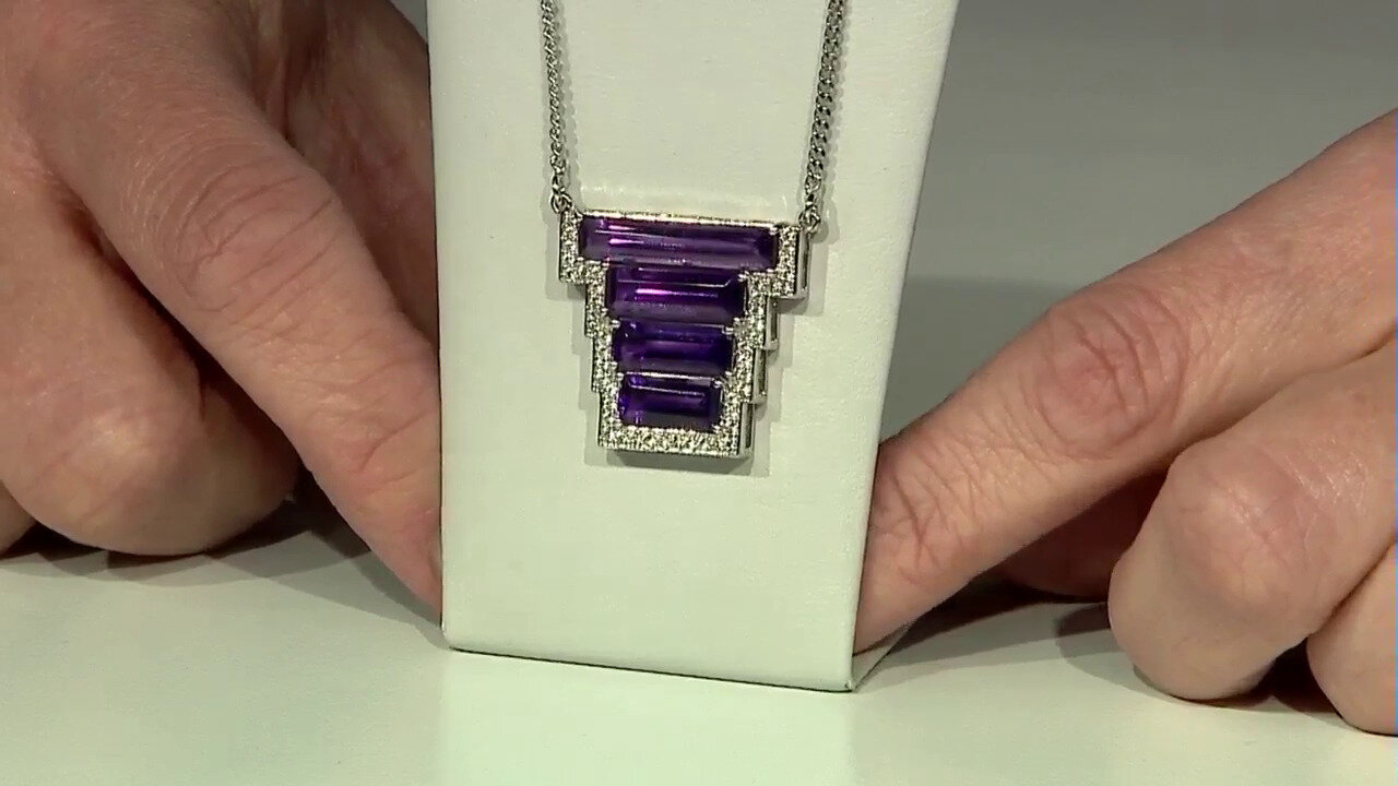 Video Siberian Amethyst Silver Necklace