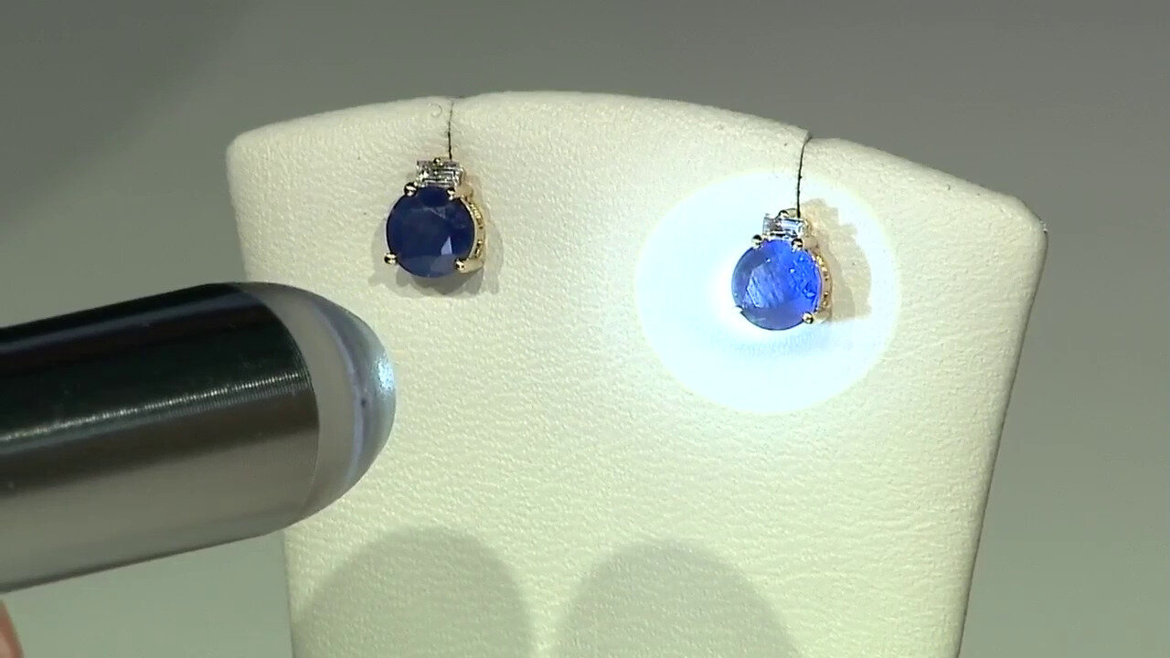 Video Gouden oorbellen met Blauwe Ceylon saffieren (CIRARI)