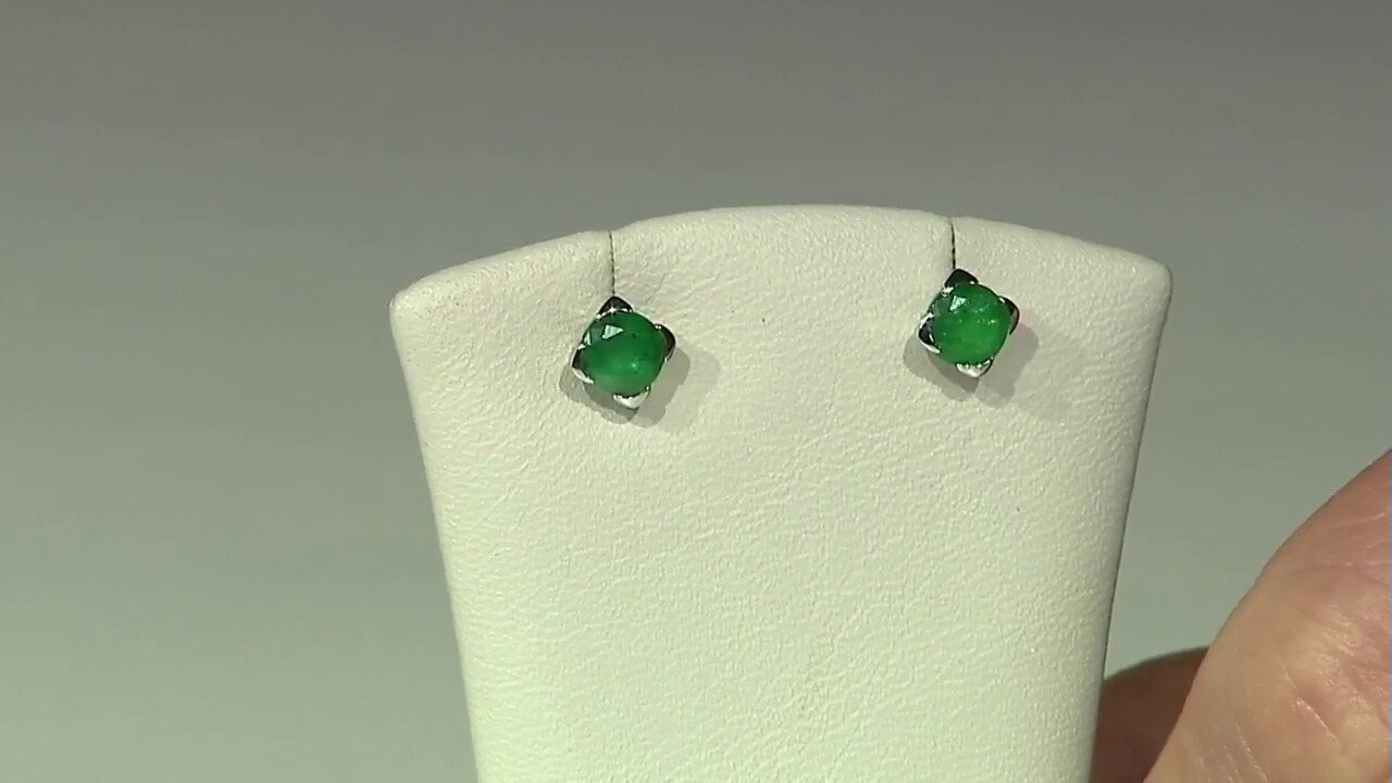 Video 14K Zambian Emerald Gold Earrings (CIRARI)
