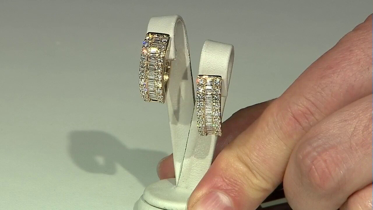 Video 14K SI2 (H) Diamond Gold Earrings (CIRARI)