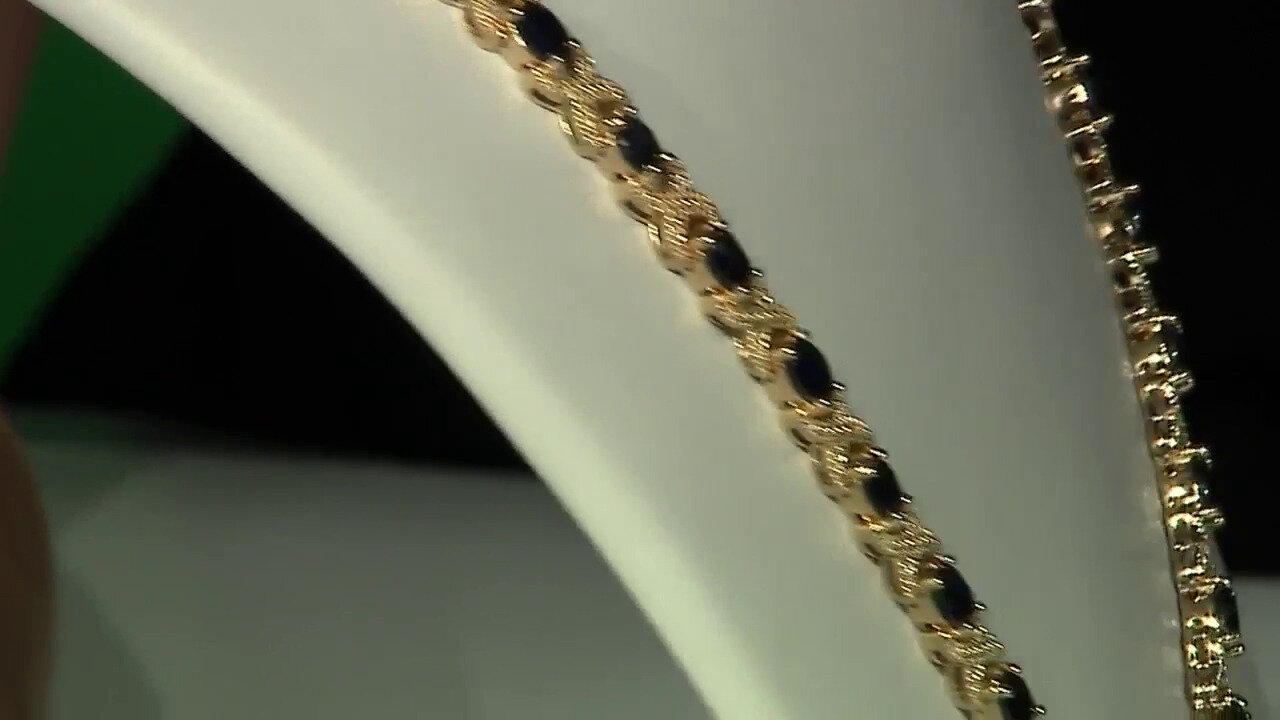 Video Zilveren halsketting met zwarte saffieren