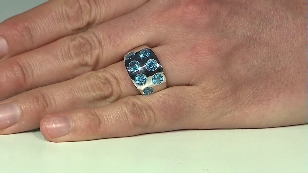 Video Zilveren ring met Marambaia-topaasstenen