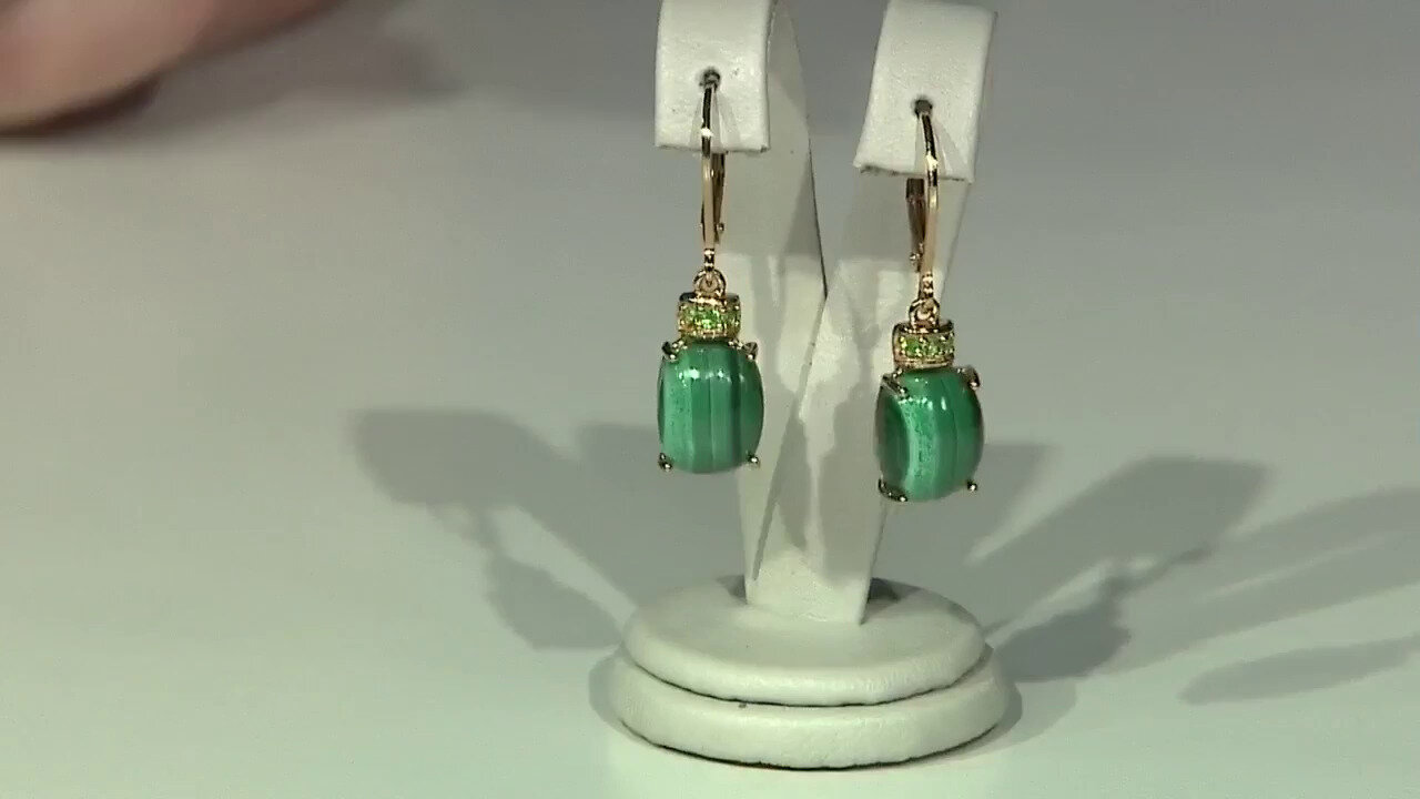 Video Malachite Silver Earrings