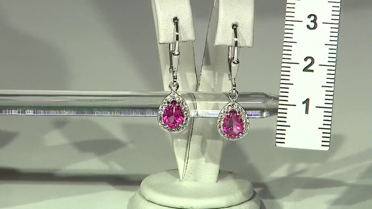 Video Zilveren oorbellen met roze topaasstenen