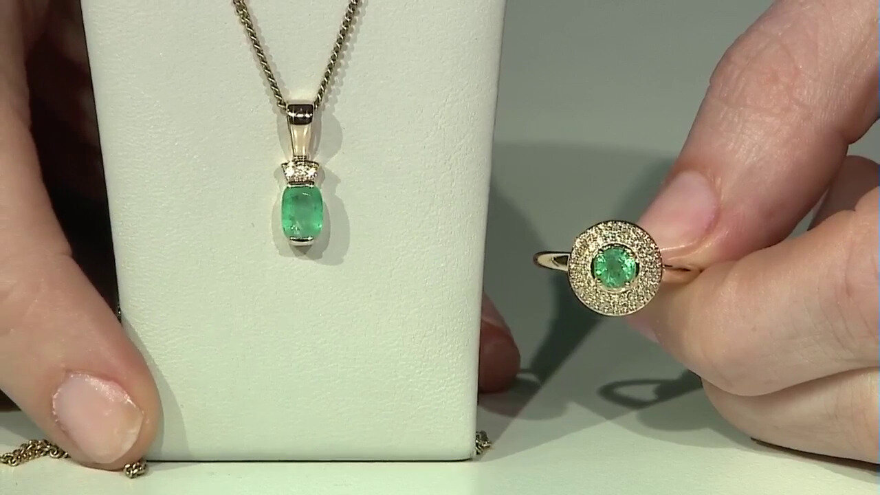 Video 9K Russian Emerald Gold Ring