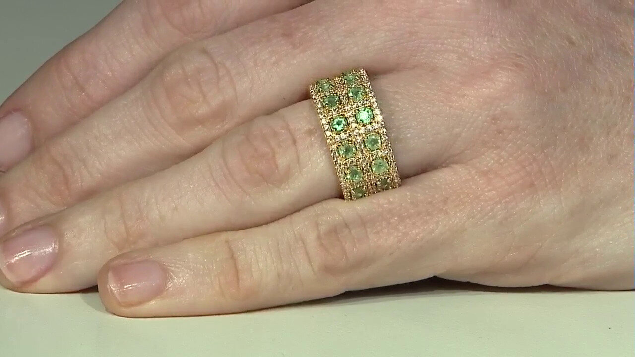 Video Zilveren ring met Russische smaragden