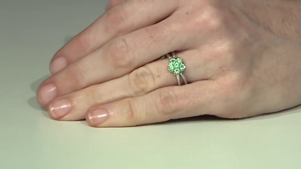 Video Russian Emerald Silver Ring