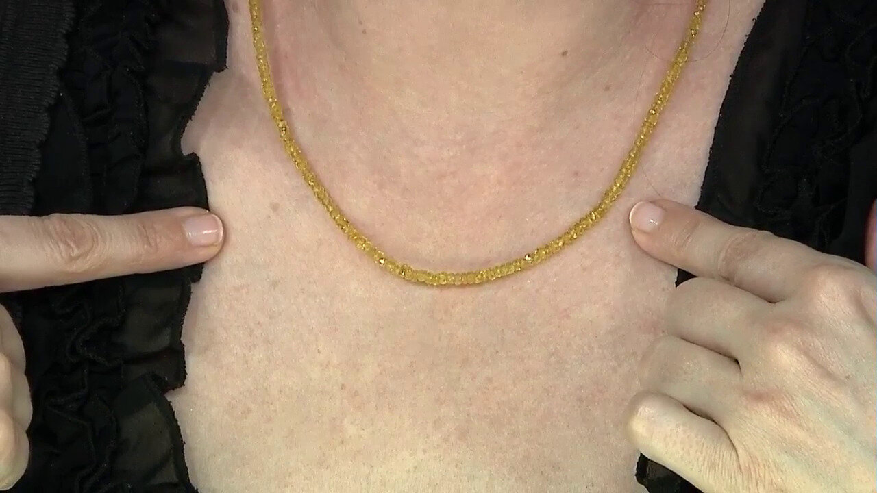 Video Yellow Sapphire Silver Necklace