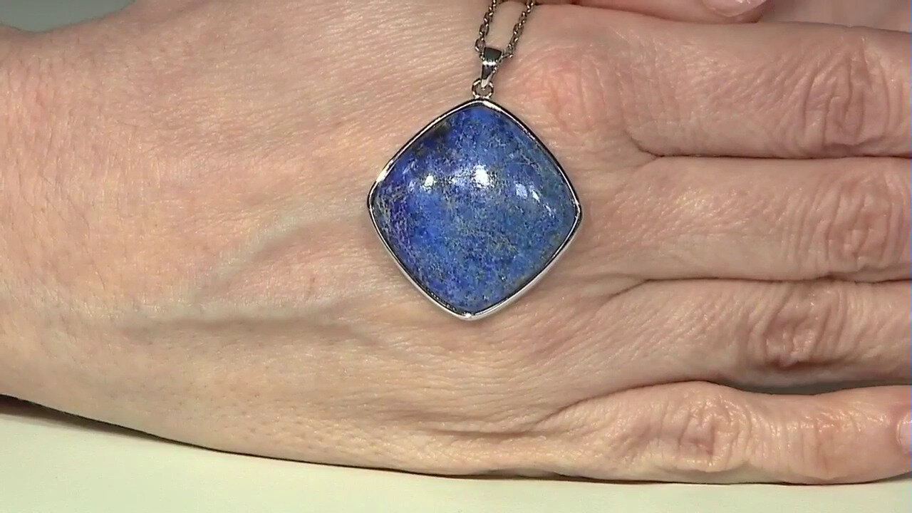 Video Zilveren hanger met een lapis lazuli