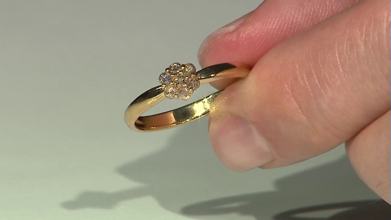 Video Zilveren ring met een I3 Bruine Diamant
