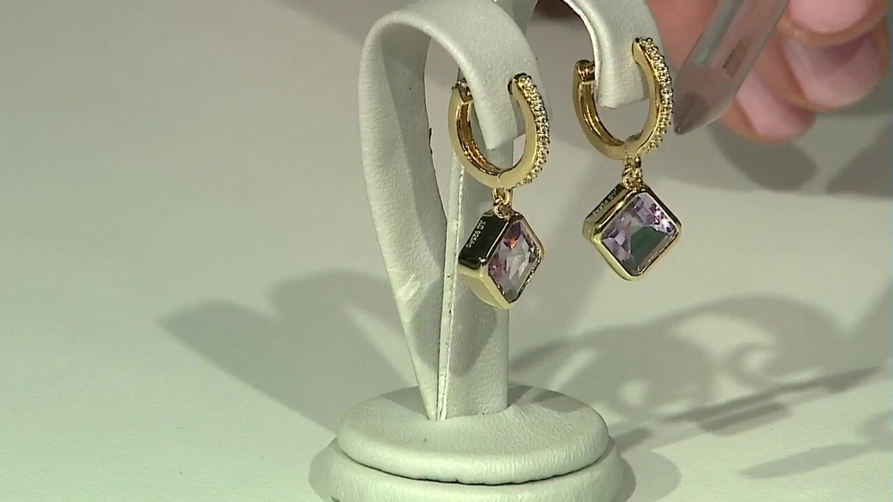 Video Rose de France Amethyst Silver Earrings