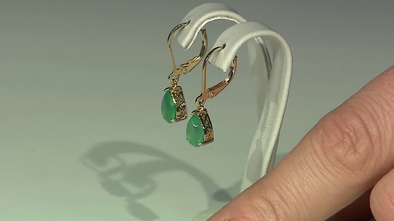 Video Zilveren oorbellen met groene agaten