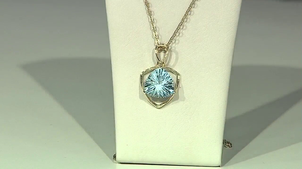 Video 9K Sky Blue Topaz Gold Pendant (dagen)