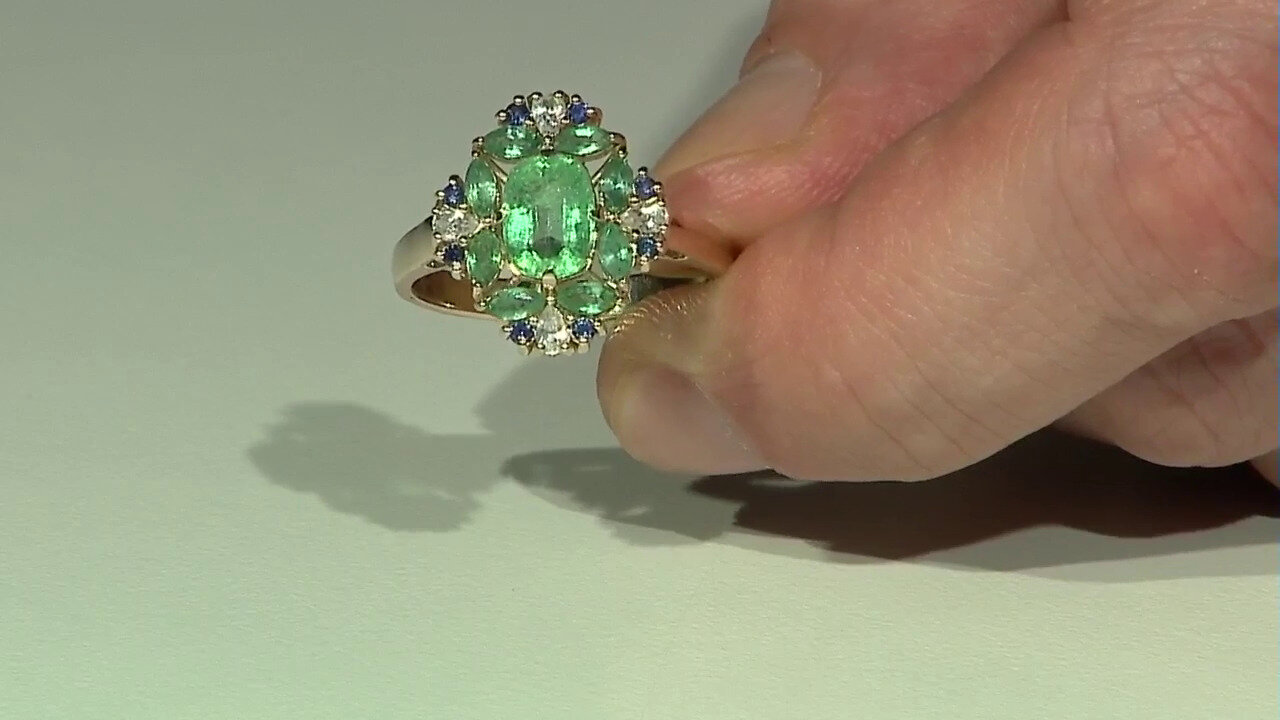 Video 9K Russian Emerald Gold Ring (Adela Gold)