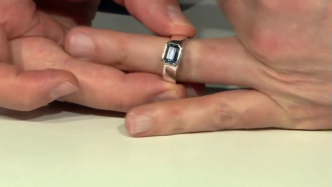 Video Zilveren ring met een Londen-blauwe topaas (Pallanova)