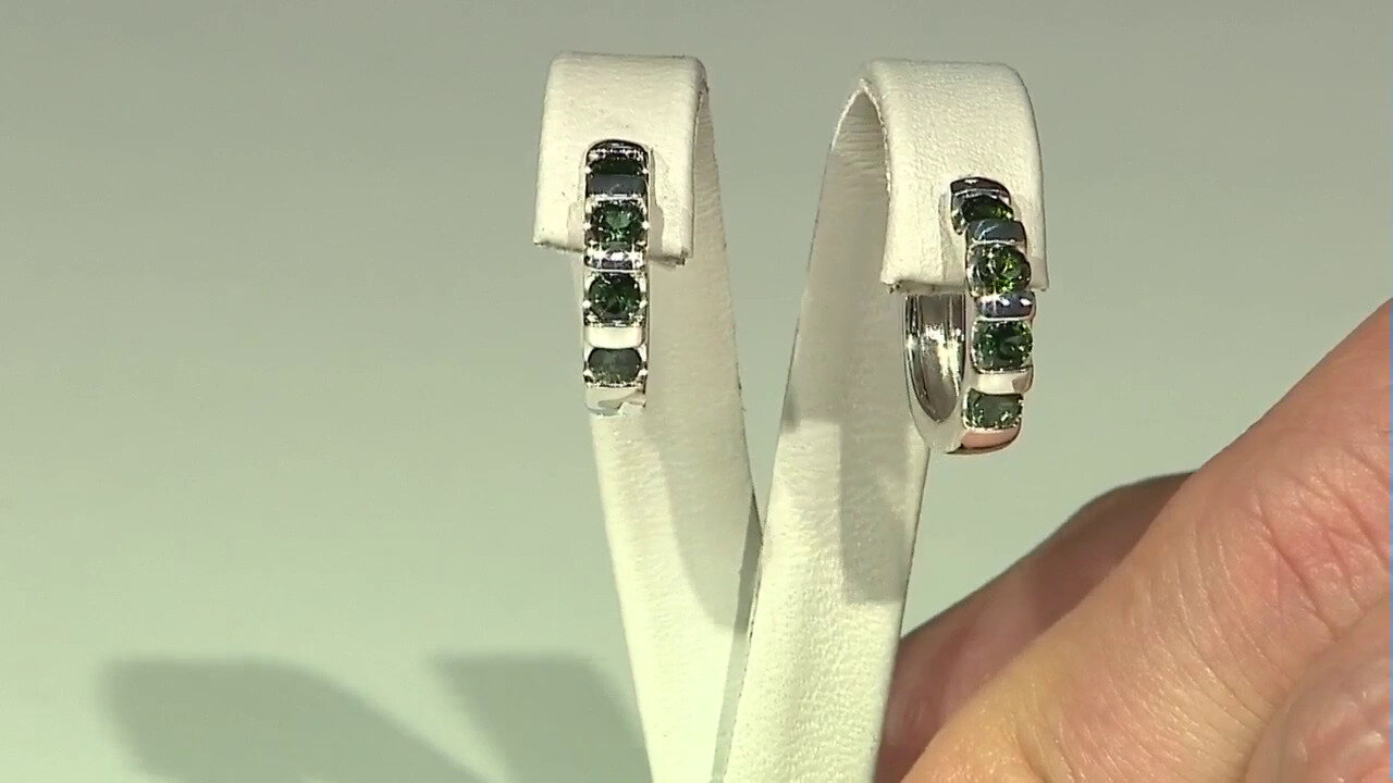 Video Green Tourmaline Silver Earrings (Pallanova)