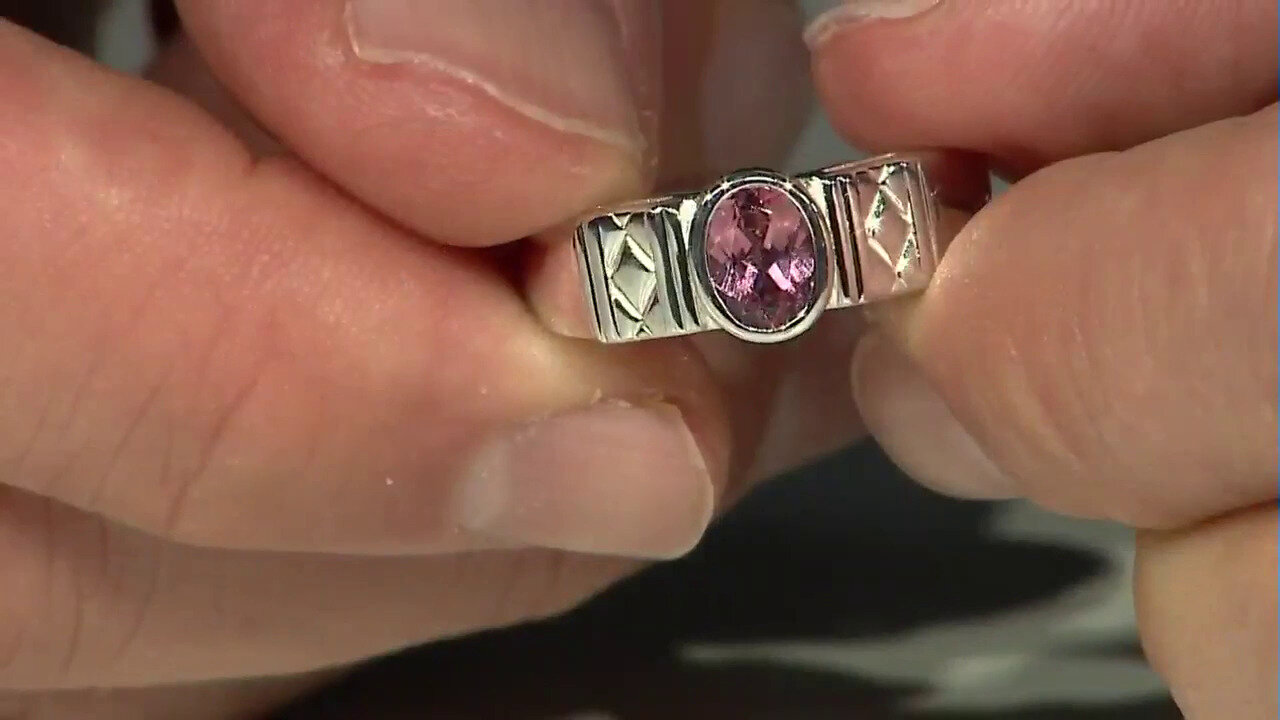 Video Zilveren ring met een roze toermalijn (Pallanova)
