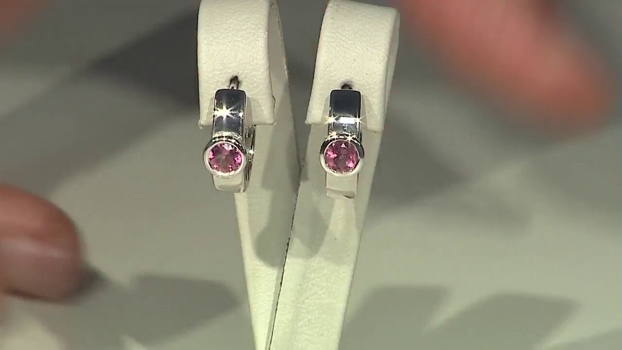 Video Zilveren oorbellen met roze toermalijnen (Pallanova)