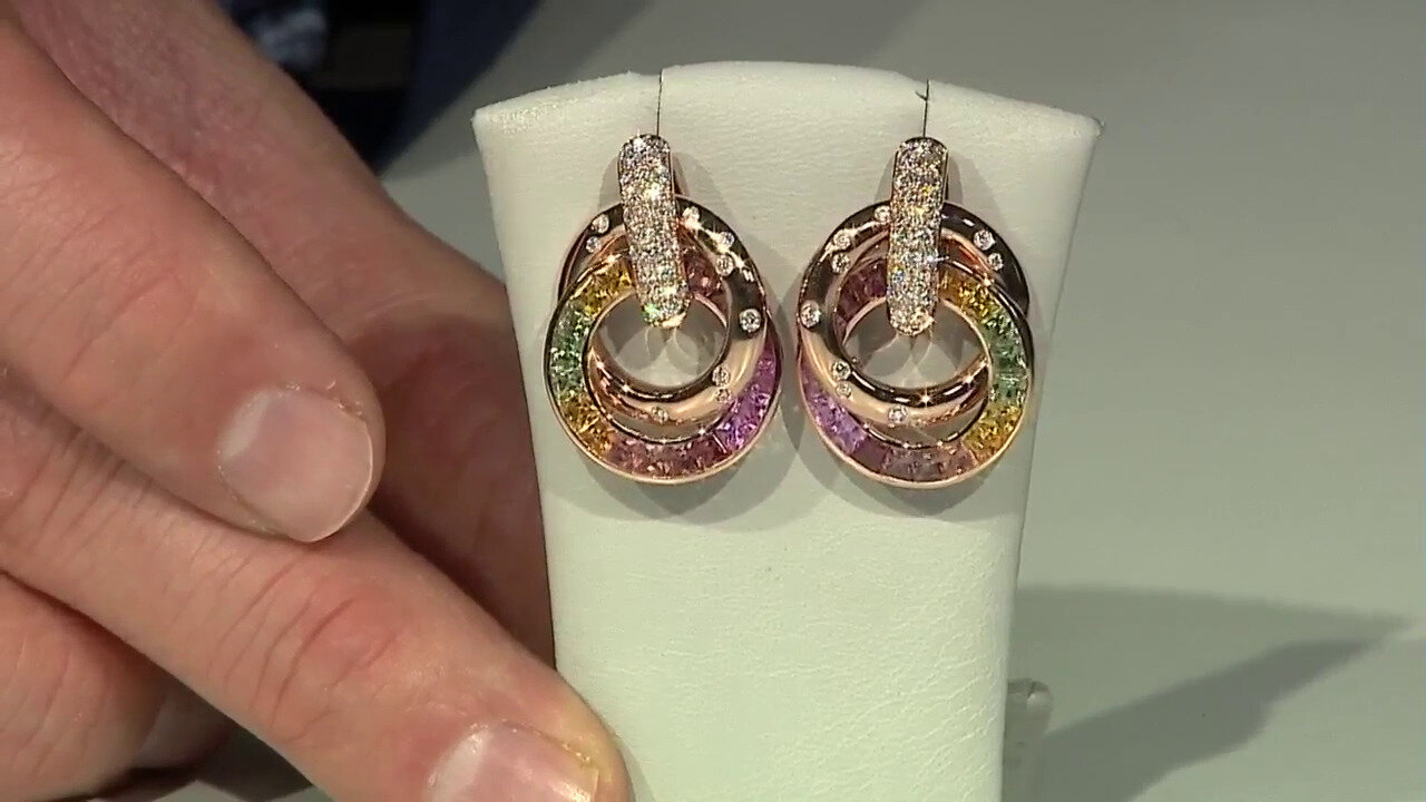 Video 18K Fancy Sapphire Gold Earrings (Estée Collection)