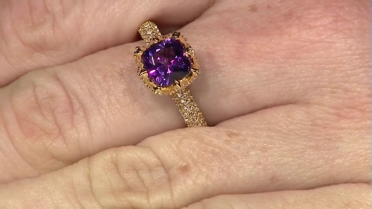 Video Siberian Amethyst Silver Ring (de Melo)