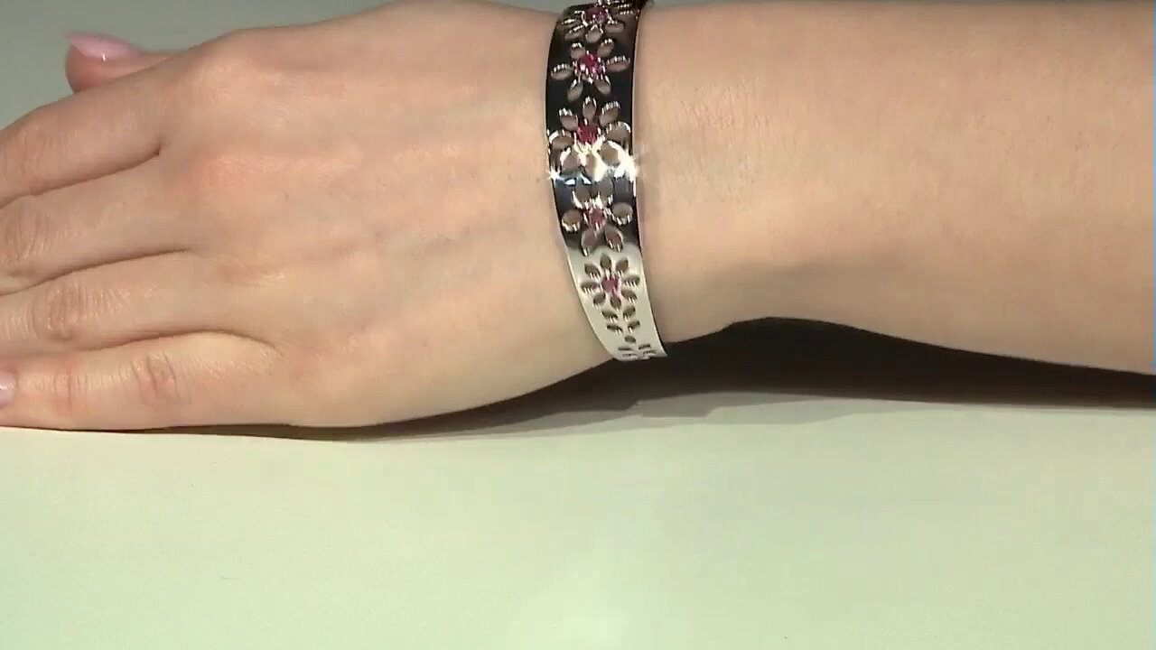 Video Zilveren armband met Madagaskar Roze Saffieren