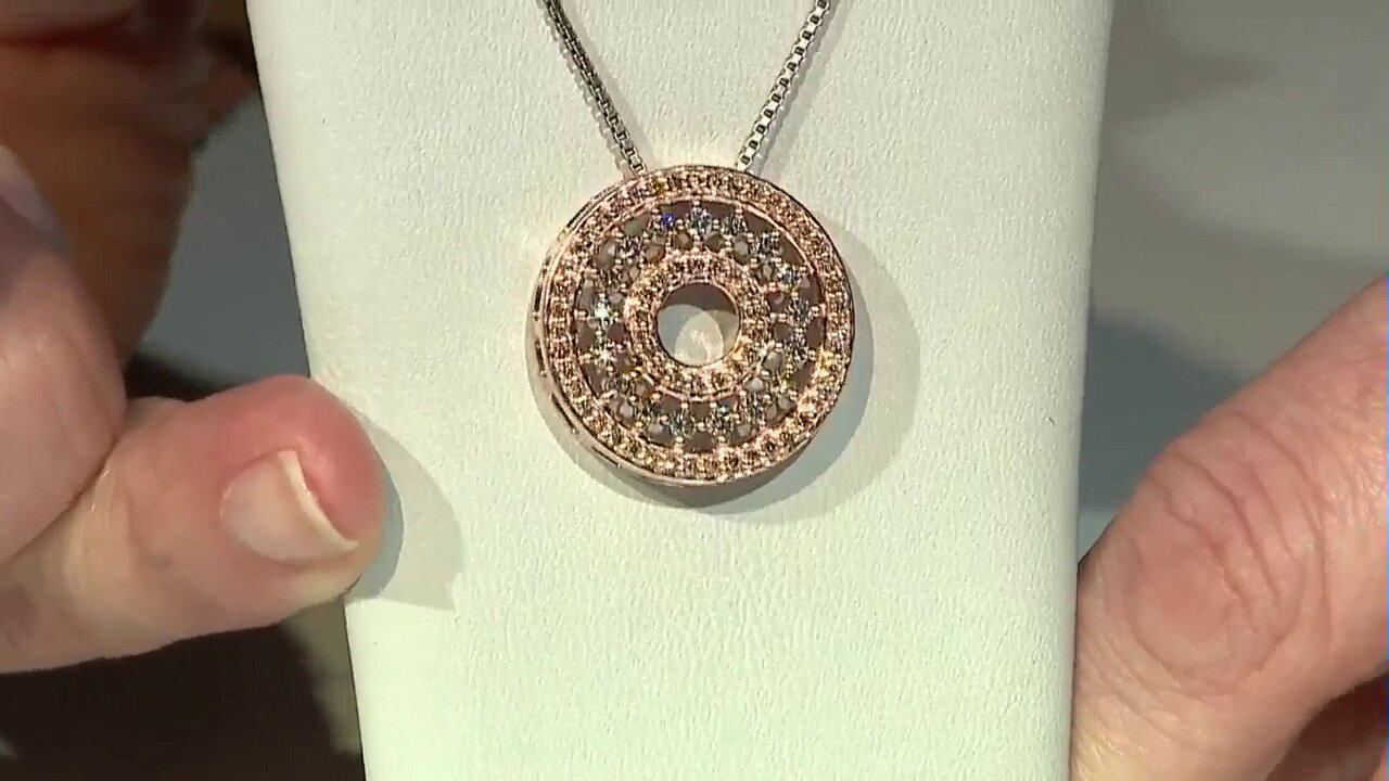 Video 9K SI1 Argyle Rose De France Diamond Gold Pendant (Annette)