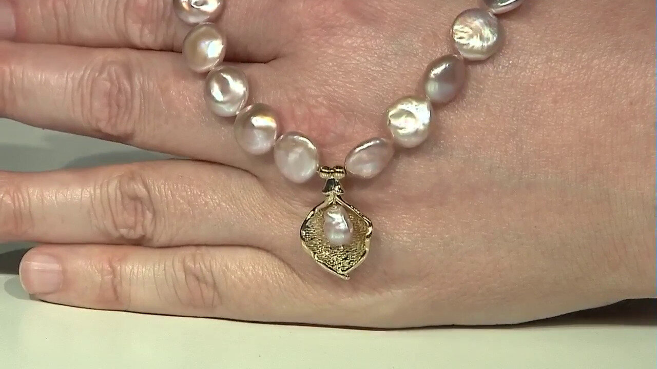 Video Pink Freshwater Pearl Silver Necklace (TPC)