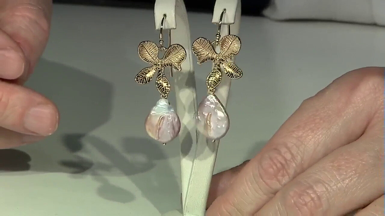 Video Orecchini in argento con Perla d'Acqua Dolce Rosa (TPC)