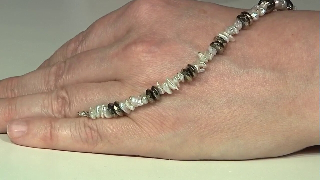 Video Zilveren armband met Keshi parels (TPC)