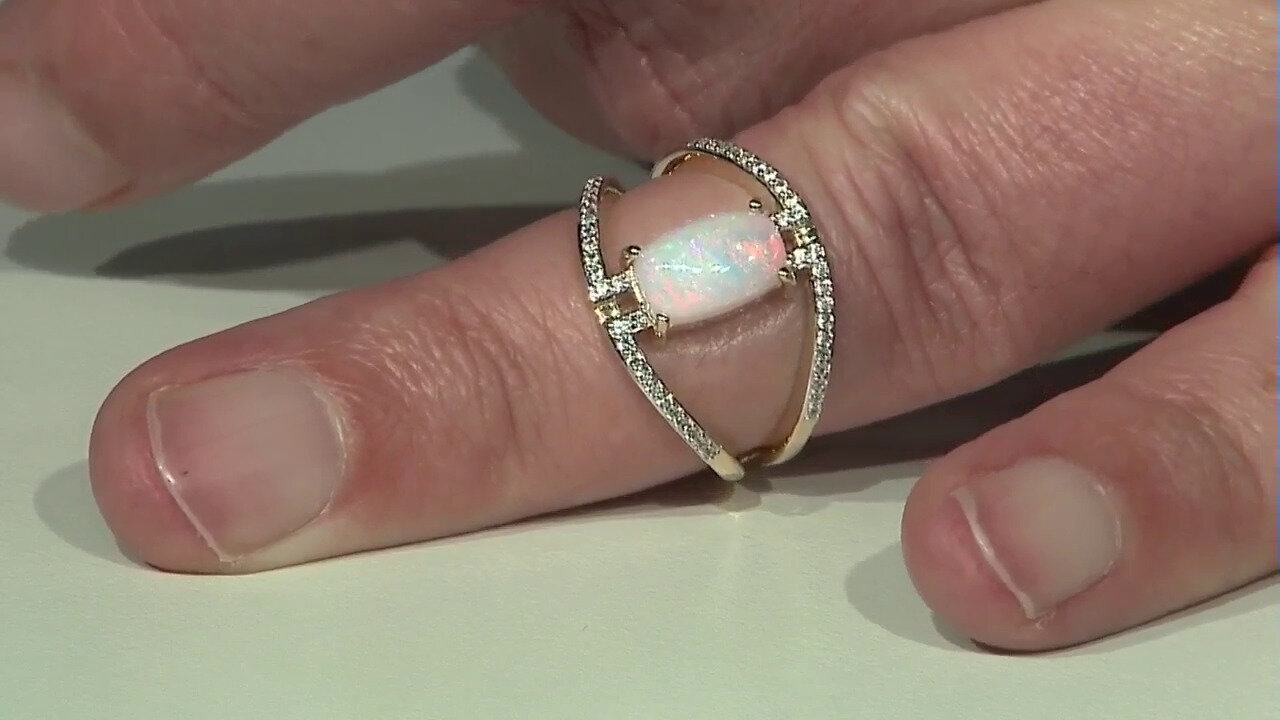 Video Gouden ring met een AAA Welo-opaal (SUHANA)